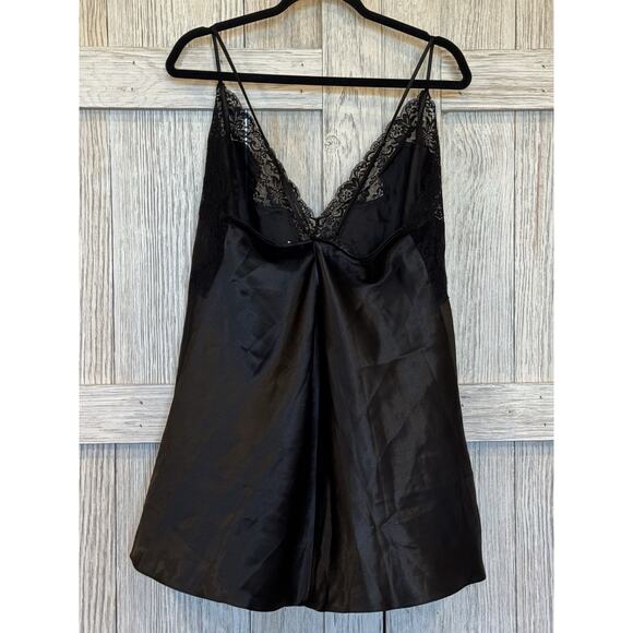 Hips And Curves Lace Babydoll Satin Mini Slip Dress 2X Black Gothic Y2K - Picture 2 of 5